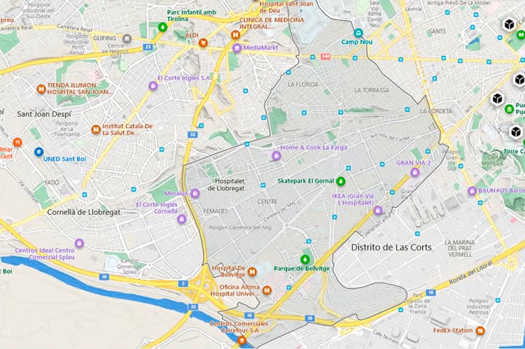 Mapa de Hospitalet de Llobregat